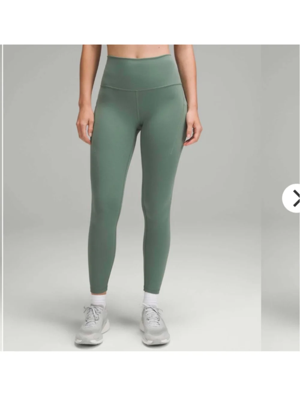 Lululemon Wunder Train High-Rise Leggings w/Pockets in Grey Eucalyptus, Sz 4